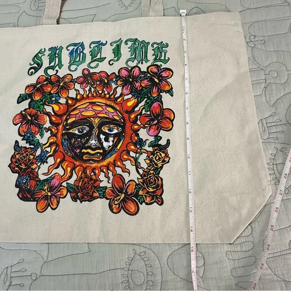 NWOT Sublime Canvas Farmers Market Graphic Tote Bag Purse - Picture 7 of 8